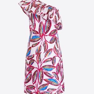 One shoulder dress in floral print